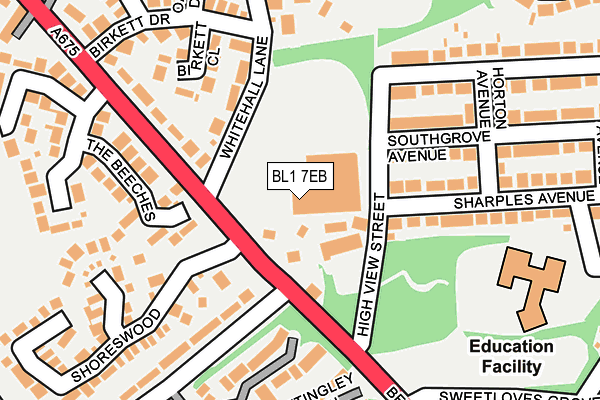 BL1 7EB map - OS OpenMap – Local (Ordnance Survey)