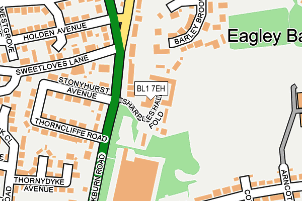 BL1 7EH map - OS OpenMap – Local (Ordnance Survey)