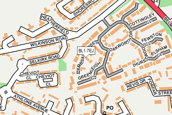BL1 7EJ map - OS OpenMap – Local (Ordnance Survey)