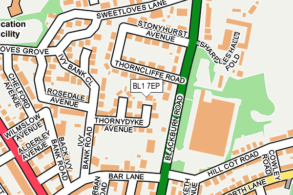 BL1 7EP map - OS OpenMap – Local (Ordnance Survey)