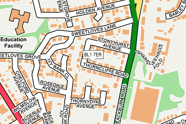 BL1 7ER map - OS OpenMap – Local (Ordnance Survey)