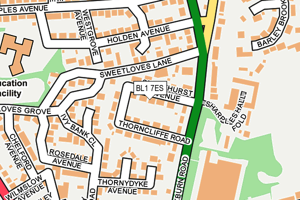 BL1 7ES map - OS OpenMap – Local (Ordnance Survey)