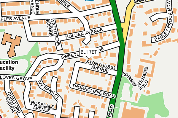 BL1 7ET map - OS OpenMap – Local (Ordnance Survey)