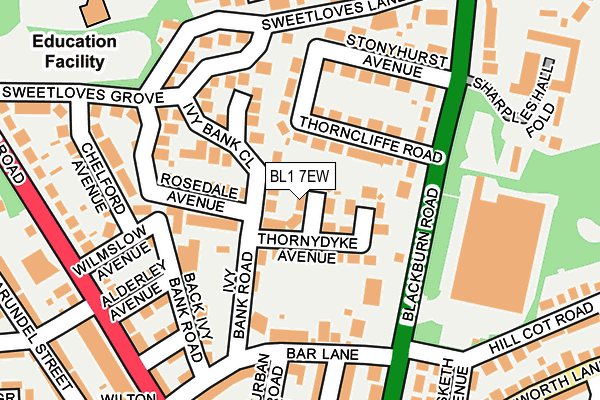 BL1 7EW map - OS OpenMap – Local (Ordnance Survey)