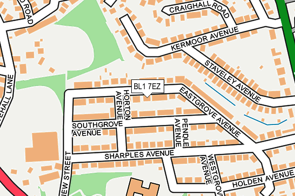 BL1 7EZ map - OS OpenMap – Local (Ordnance Survey)