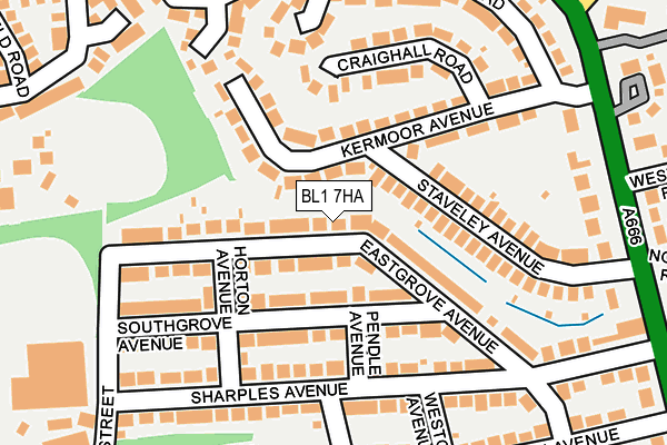 BL1 7HA map - OS OpenMap – Local (Ordnance Survey)
