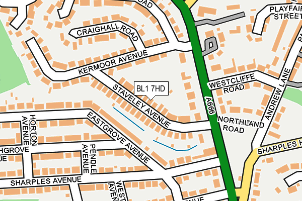 BL1 7HD map - OS OpenMap – Local (Ordnance Survey)