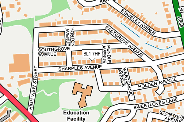 BL1 7HF map - OS OpenMap – Local (Ordnance Survey)