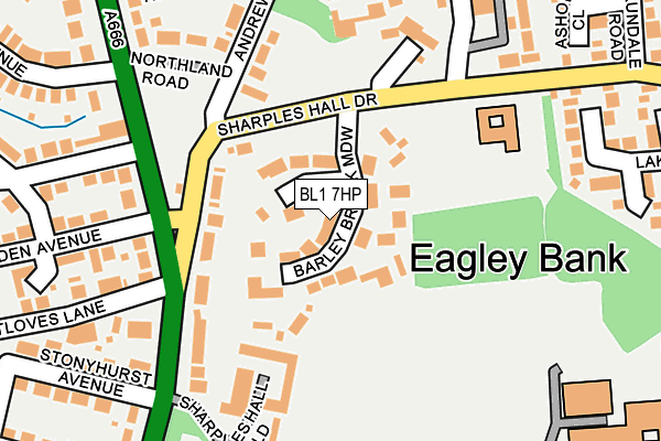 BL1 7HP map - OS OpenMap – Local (Ordnance Survey)