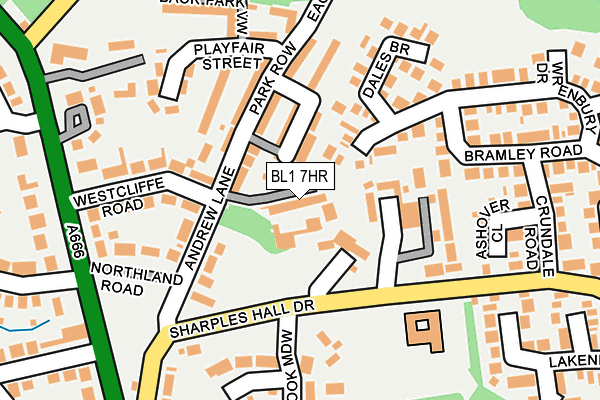 BL1 7HR map - OS OpenMap – Local (Ordnance Survey)