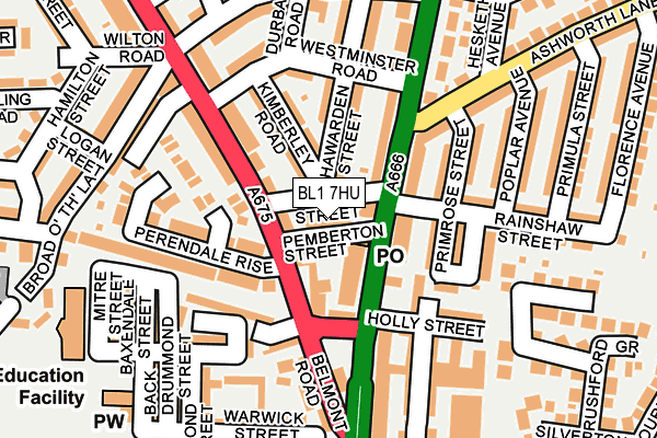 BL1 7HU map - OS OpenMap – Local (Ordnance Survey)