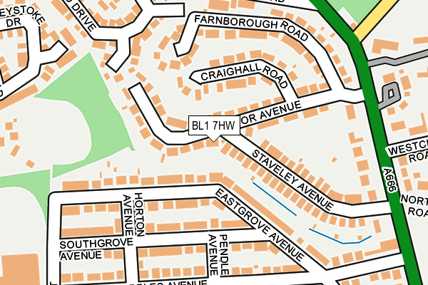 BL1 7HW map - OS OpenMap – Local (Ordnance Survey)
