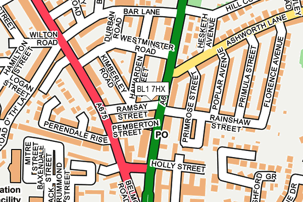 BL1 7HX map - OS OpenMap – Local (Ordnance Survey)