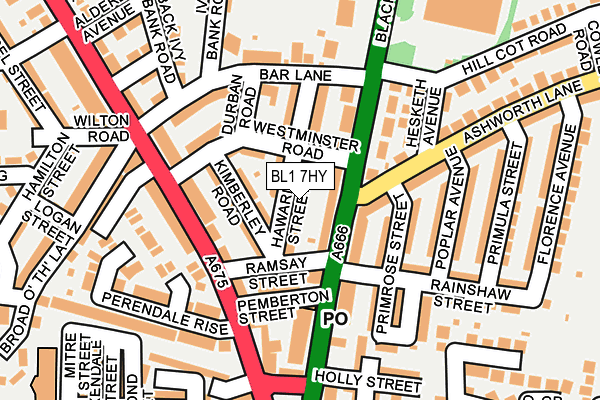 BL1 7HY map - OS OpenMap – Local (Ordnance Survey)