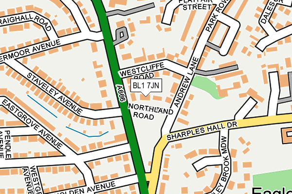 BL1 7JN map - OS OpenMap – Local (Ordnance Survey)