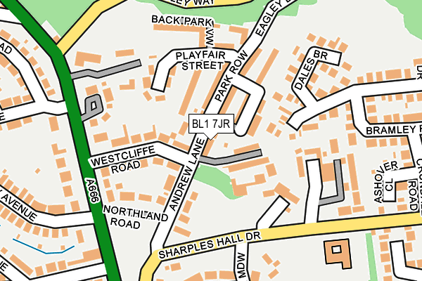 BL1 7JR map - OS OpenMap – Local (Ordnance Survey)