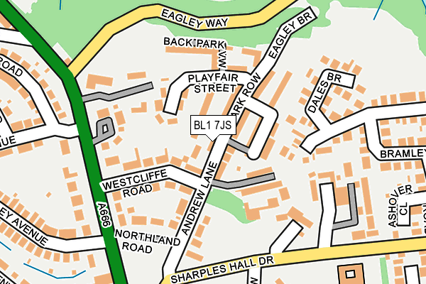BL1 7JS map - OS OpenMap – Local (Ordnance Survey)