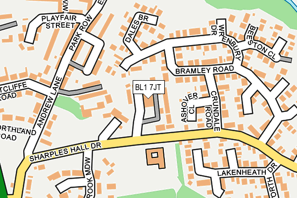BL1 7JT map - OS OpenMap – Local (Ordnance Survey)