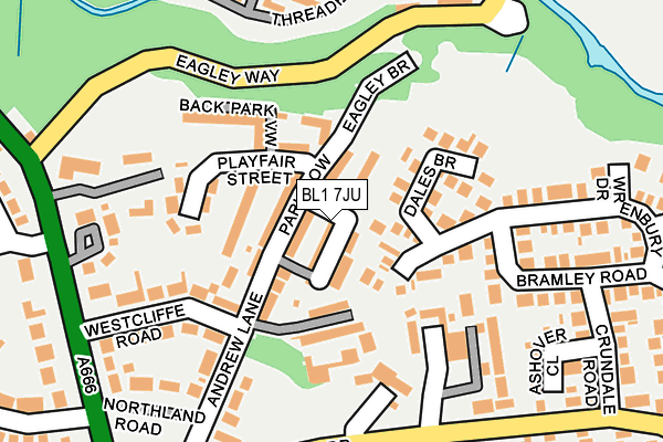BL1 7JU map - OS OpenMap – Local (Ordnance Survey)