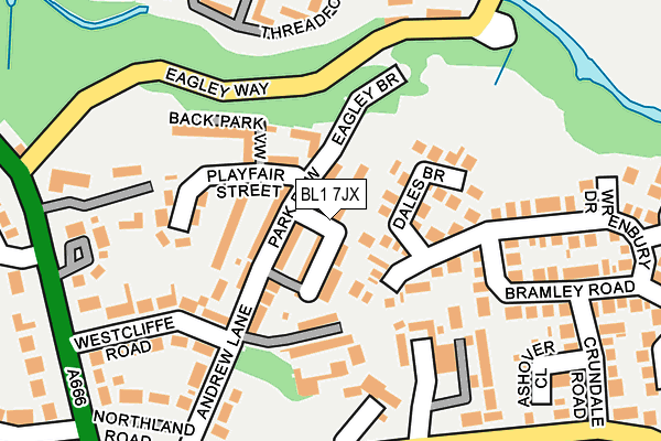 BL1 7JX map - OS OpenMap – Local (Ordnance Survey)