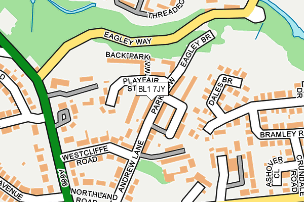 BL1 7JY map - OS OpenMap – Local (Ordnance Survey)