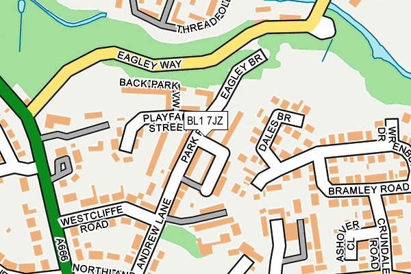 BL1 7JZ map - OS OpenMap – Local (Ordnance Survey)