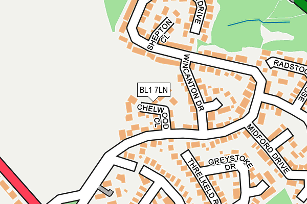 BL1 7LN map - OS OpenMap – Local (Ordnance Survey)