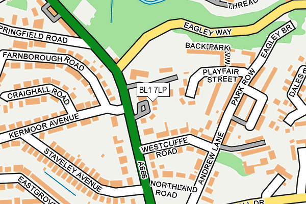 BL1 7LP map - OS OpenMap – Local (Ordnance Survey)