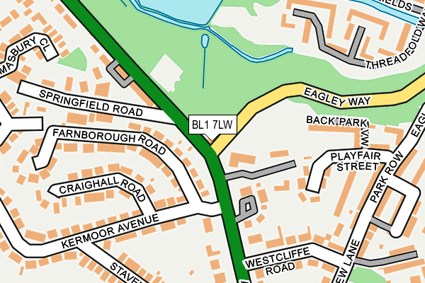 BL1 7LW map - OS OpenMap – Local (Ordnance Survey)