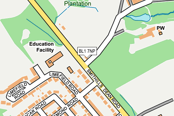 BL1 7NP map - OS OpenMap – Local (Ordnance Survey)