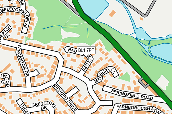 BL1 7PF map - OS OpenMap – Local (Ordnance Survey)