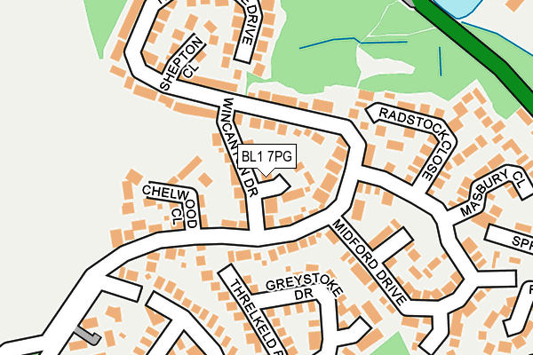 BL1 7PG map - OS OpenMap – Local (Ordnance Survey)