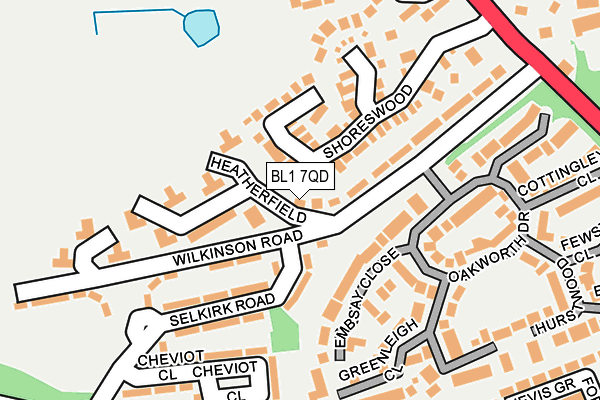 BL1 7QD map - OS OpenMap – Local (Ordnance Survey)