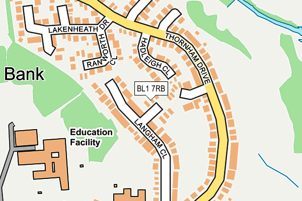 BL1 7RB map - OS OpenMap – Local (Ordnance Survey)