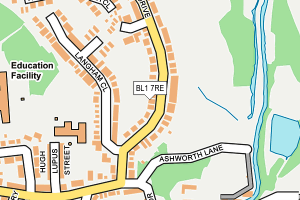 BL1 7RE map - OS OpenMap – Local (Ordnance Survey)