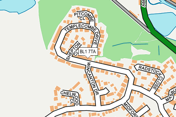 BL1 7TA map - OS OpenMap – Local (Ordnance Survey)