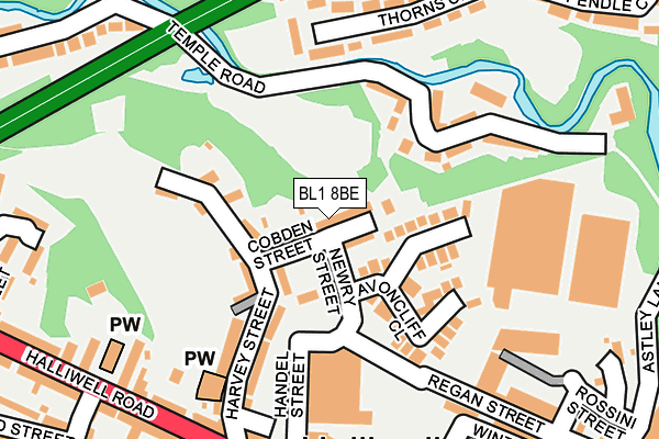 BL1 8BE map - OS OpenMap – Local (Ordnance Survey)