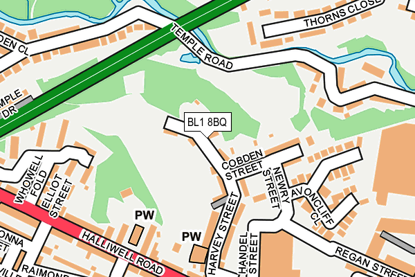 BL1 8BQ map - OS OpenMap – Local (Ordnance Survey)