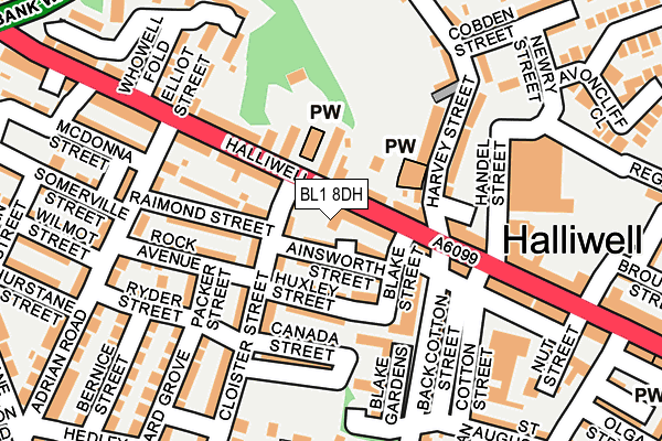 BL1 8DH map - OS OpenMap – Local (Ordnance Survey)