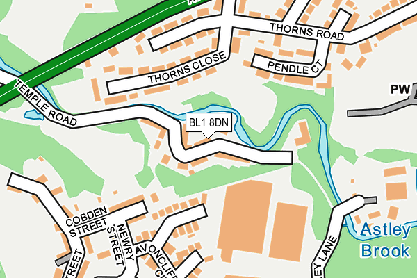 BL1 8DN map - OS OpenMap – Local (Ordnance Survey)