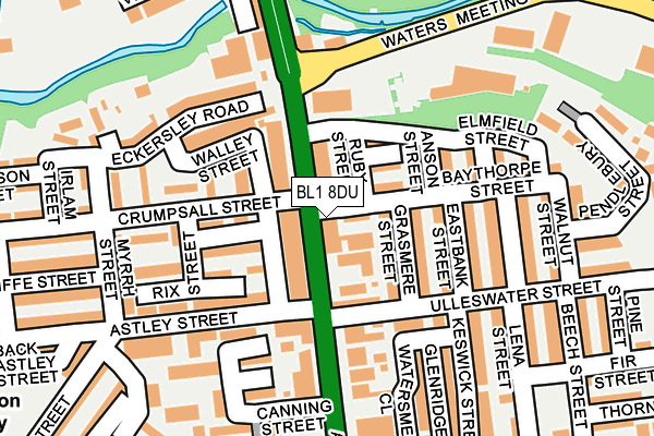 BL1 8DU map - OS OpenMap – Local (Ordnance Survey)