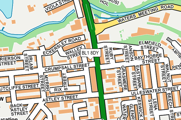 BL1 8DY map - OS OpenMap – Local (Ordnance Survey)