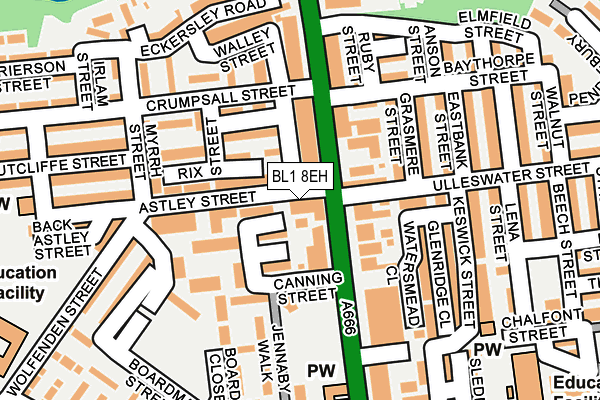 BL1 8EH map - OS OpenMap – Local (Ordnance Survey)