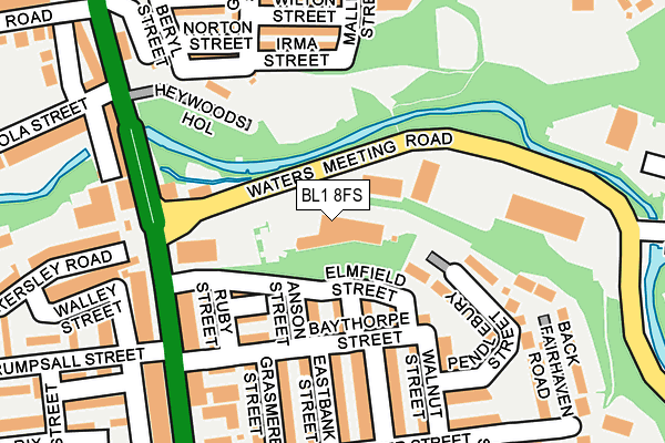 BL1 8FS map - OS OpenMap – Local (Ordnance Survey)