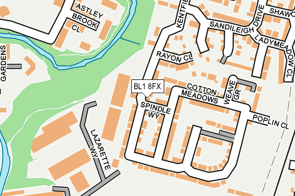 BL1 8FX map - OS OpenMap – Local (Ordnance Survey)