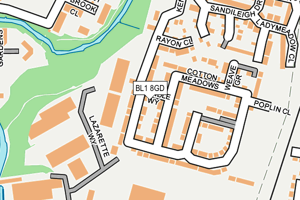 BL1 8GD map - OS OpenMap – Local (Ordnance Survey)
