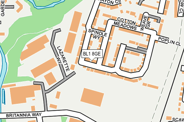 BL1 8GE map - OS OpenMap – Local (Ordnance Survey)
