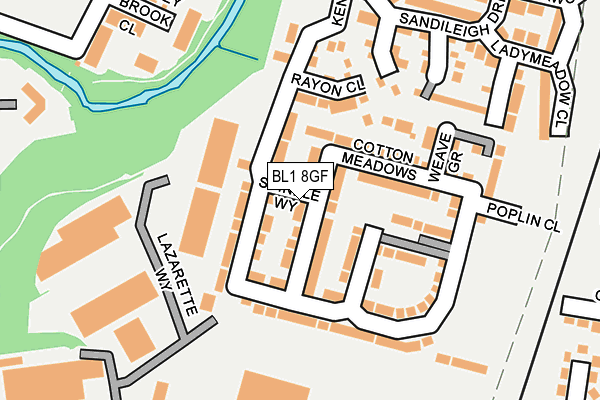 BL1 8GF map - OS OpenMap – Local (Ordnance Survey)