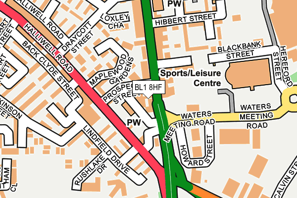 BL1 8HF map - OS OpenMap – Local (Ordnance Survey)
