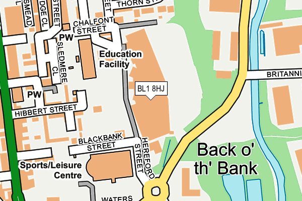 BL1 8HJ map - OS OpenMap – Local (Ordnance Survey)